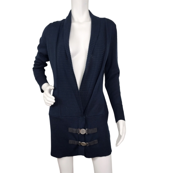 Soft Surroundings Sweaters - Soft Surroundings Black Wool Snap Close Long Sleeve Cardigan Size S